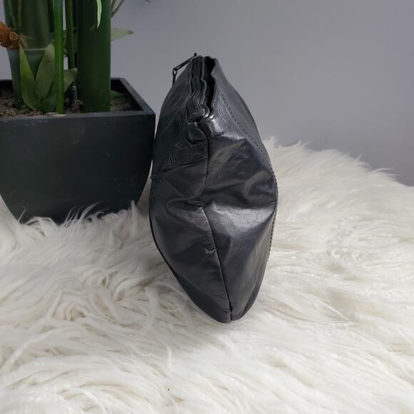 Toni Vintage 80s Black Genuine Leather Clutch - Picture 3 of 8